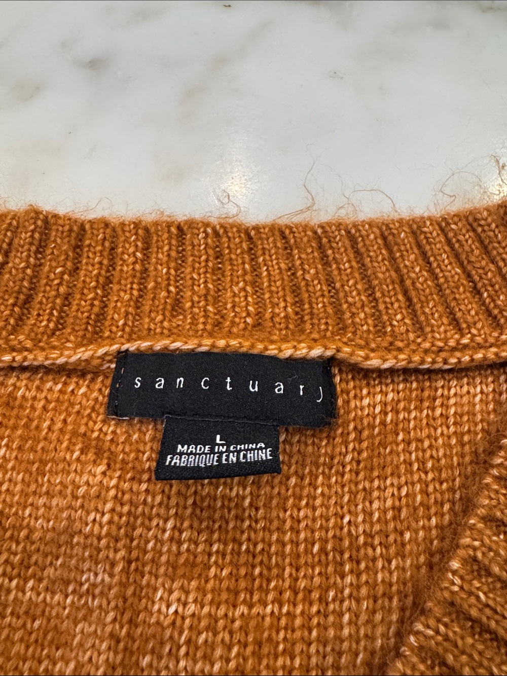 Sanctuary Cable-Knit V-Neck Sweater Vest - Rust/Brown - Picture 2 of 4